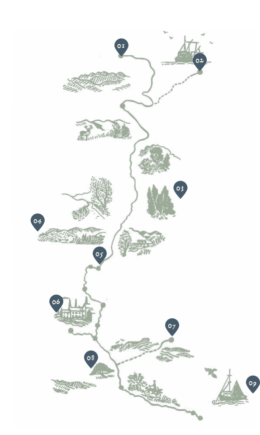 Map highlighting the main activities near The Sanderling Resort, with green color accents.